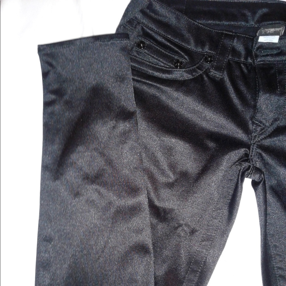 TRUE RELIGION BLACK SATIN SKINNY PANT (RARE)